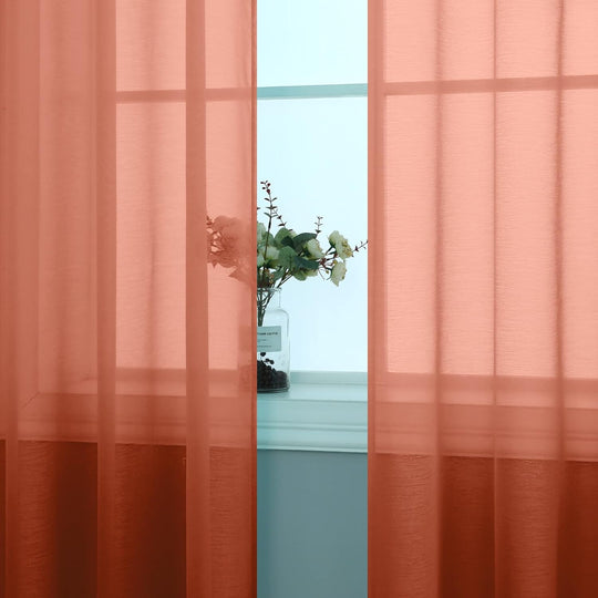 Single pc of Terracotta Sheer Curtains / Janzah Collection