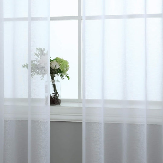 Single pc of White Sheer Curtains Modern & Lightweight Design